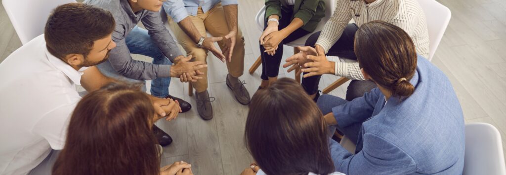 A group therapy session during aetna mental health coverage in Nashville