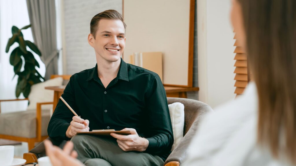 A therapist in Murfreesboro engaging in a session with a client.